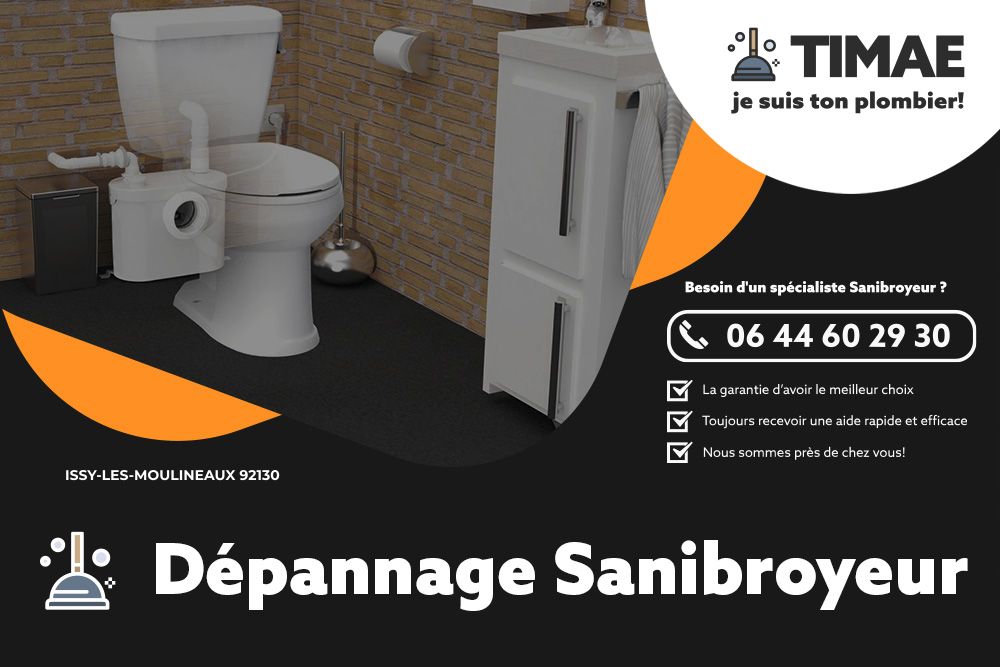 Service de dépannage sanibroyeur Issy-les-Moulineaux