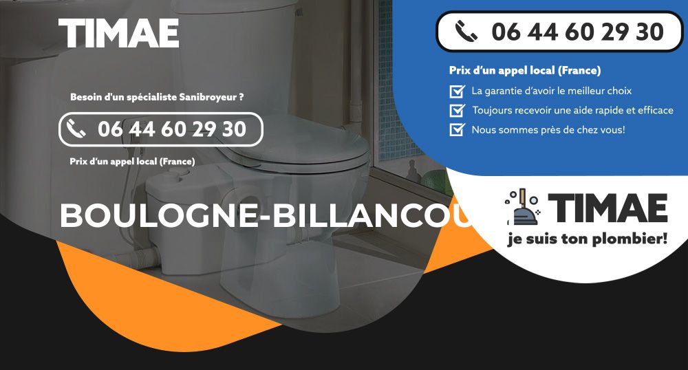 Réparation sanibroyeur Boulogne-Billancourt