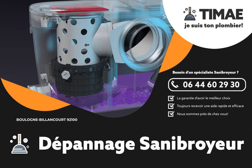 Service de dépannage sanibroyeur Boulogne-Billancourt