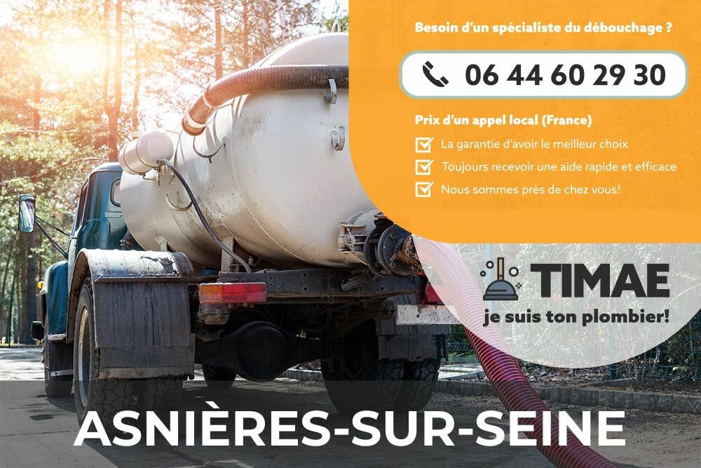 Débouchage WC en urgence avec TIMAE Asnières-sur-Seine!