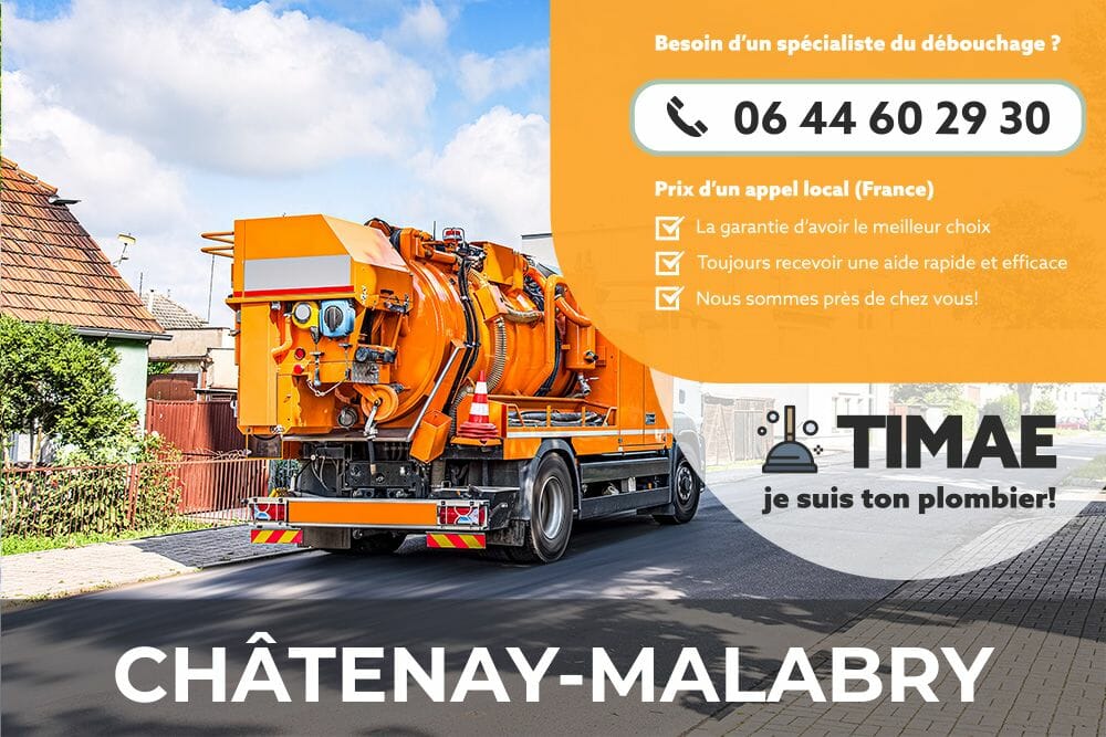 Faites déboucher votre canalisation avec camion rapidement et à moindre coût à Châtenay-Malabry avec TIMAE.