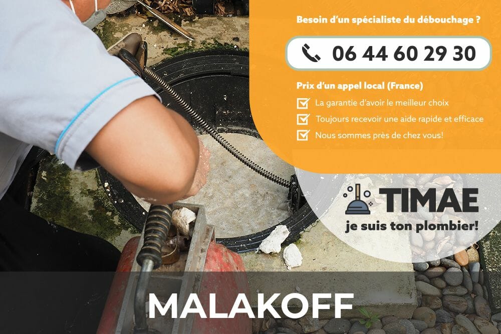 Débouchez ! Redonnez de l'eau à vos canalisations avec TIMAE Malakoff.