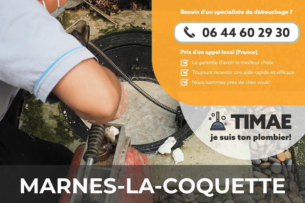 Faites déboucher vos canalisations à Marnes-la-Coquette avec TIMAE. Des tarifs clairs, un service rapide.