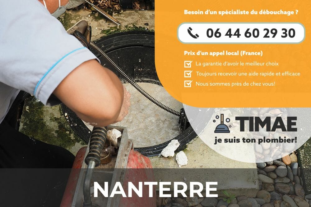 Faites déboucher vos canalisations en 30 minutes seulement - TIMAE Nanterre.