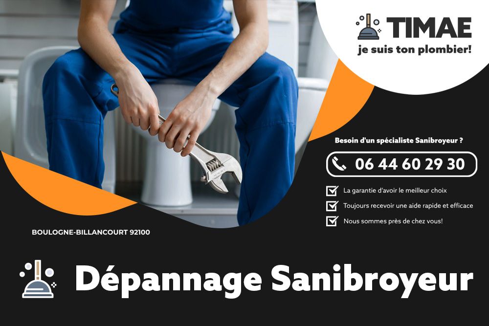 ETS TIMAE Dépannage Sanibroyeur Boulogne-Billancourt 92100